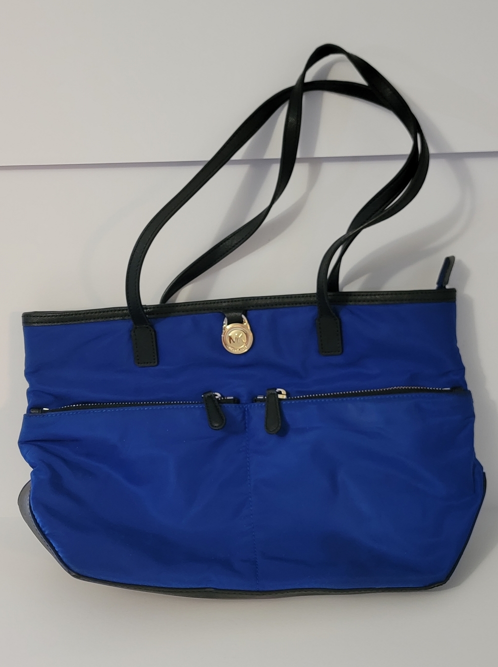 Michael Kors Blue Tote with Gold Logo